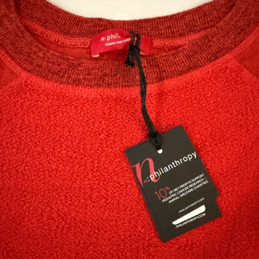 n:PHILANTHROPY red Sweatpants & sweatshirt & top 3 piece holiday coord Set small - Picture 6 of 14